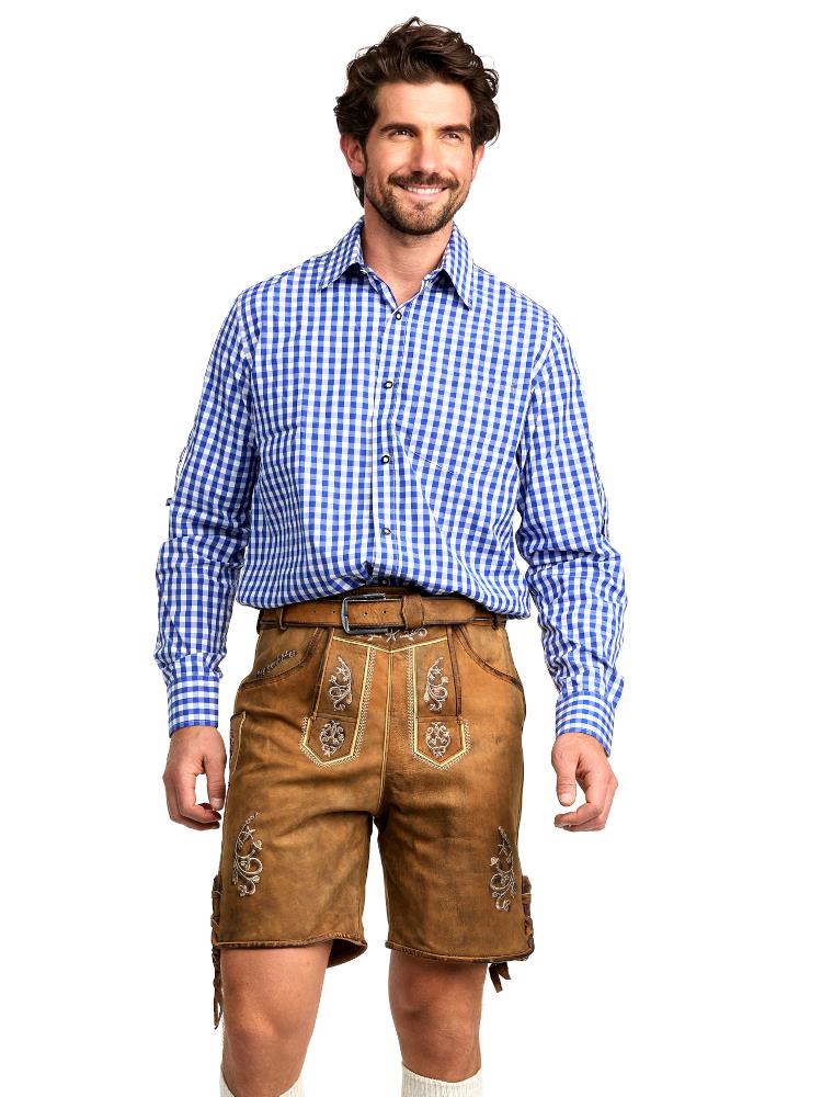 Steigenhöfer Traditionelle Lederhose im Antik-Look für Herren