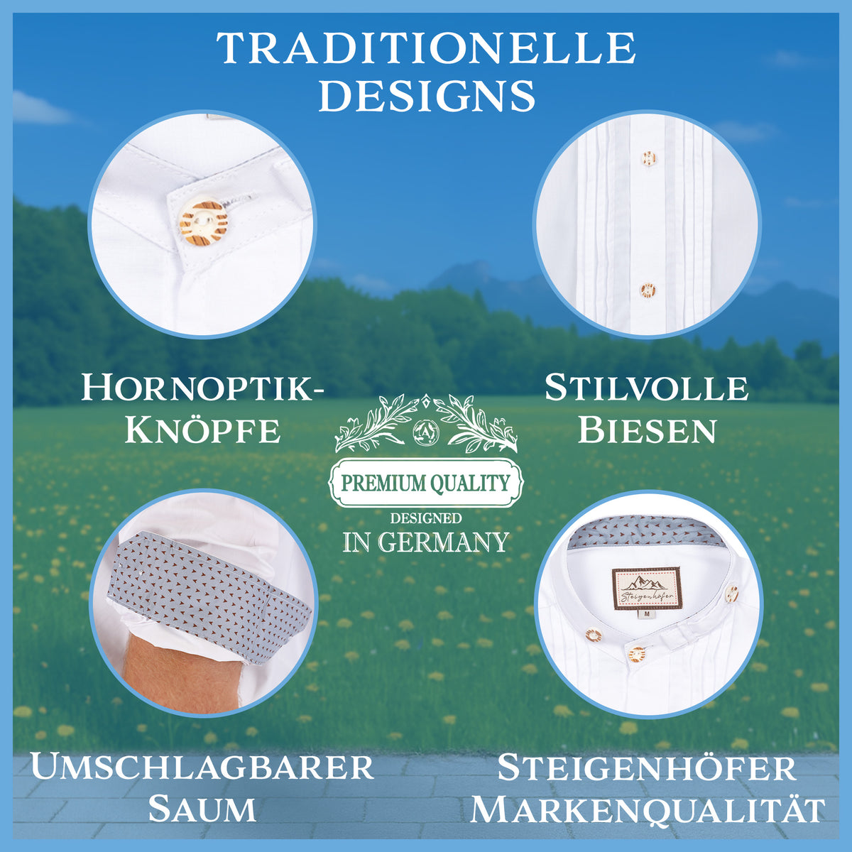 Steigenhöfer Stehkragenhemd VALENTIN