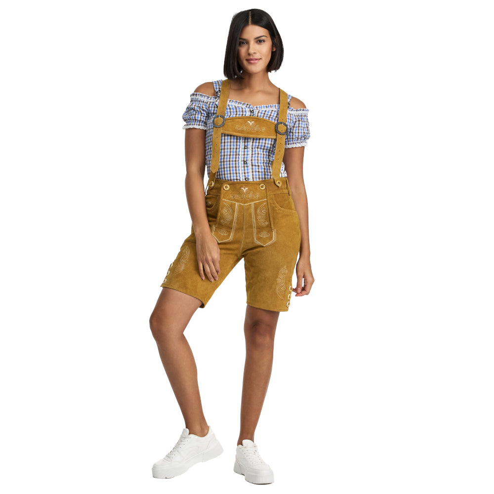Steigenhöfer Traditionelle Lederhose für Damen mit Trägern