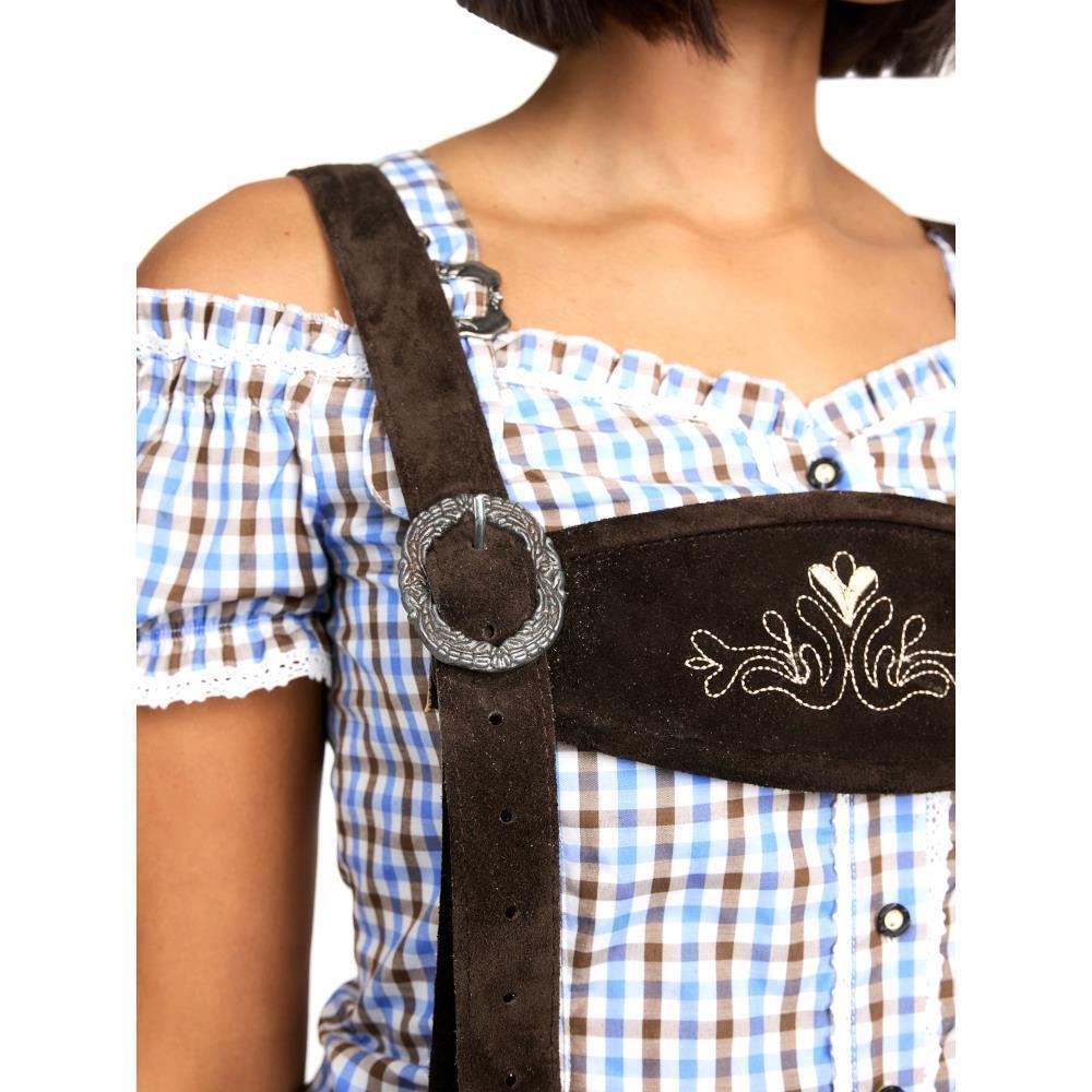 Steigenhöfer Traditionelle Leder-Hotpants für Damen mit Trägern