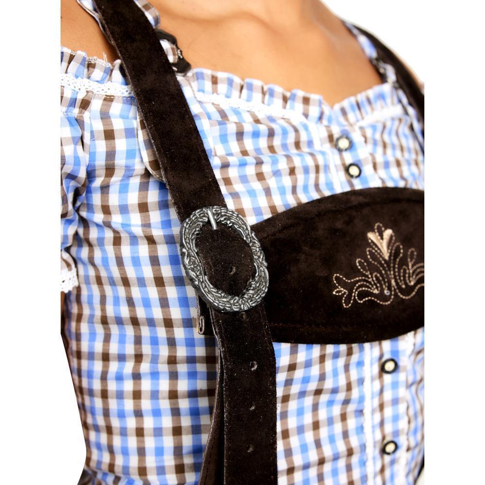 Steigenhöfer Traditionelle Kniebund-Lederhose für Damen mit Trägern