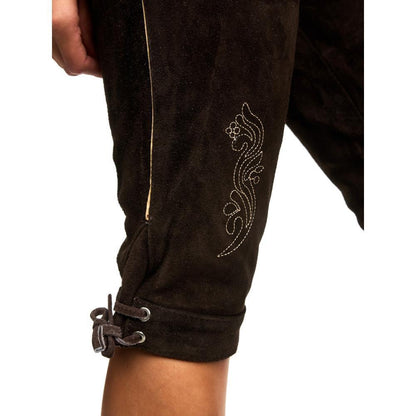 Steigenhöfer Traditionelle Kniebund-Lederhose für Damen mit Trägern