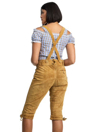Steigenhöfer Traditionelle Lederhose für Damen mit Trägern