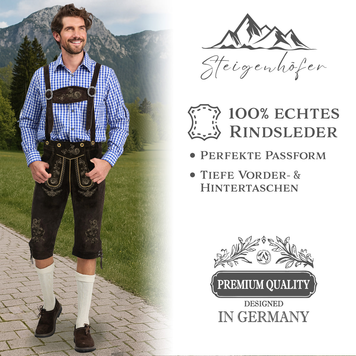 Steigenhöfer Lederhose Kniebund ALEXANDER