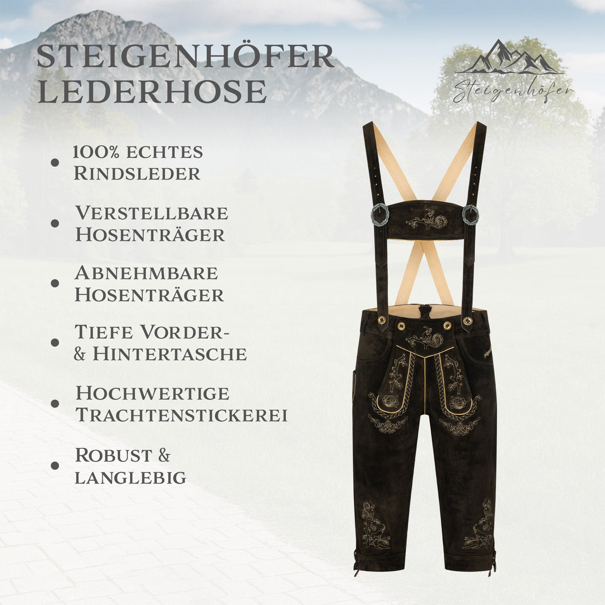 Steigenhöfer Lederhose Kniebund ALEXANDER
