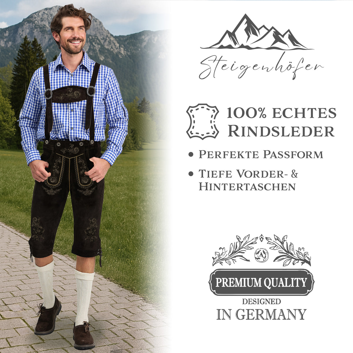 Steigenhöfer Lederhose Kniebund ALEXANDER