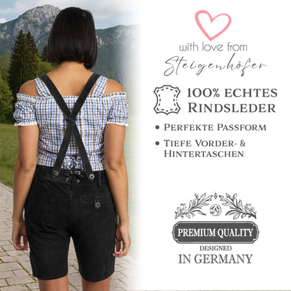 Steigenhöfer Traditionelle Lederhose für Damen mit Trägern