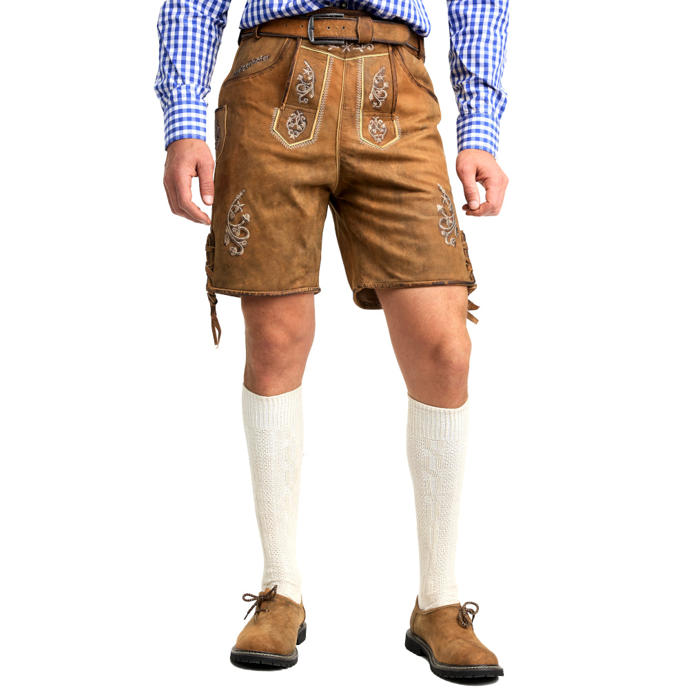 Steigenhöfer Traditionelle Lederhose im Antik-Look für Herren
