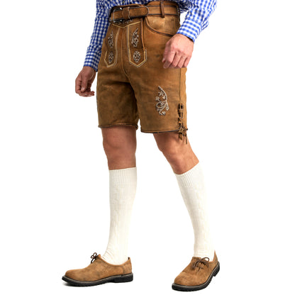 Steigenhöfer Traditionelle Lederhose im Antik-Look für Herren