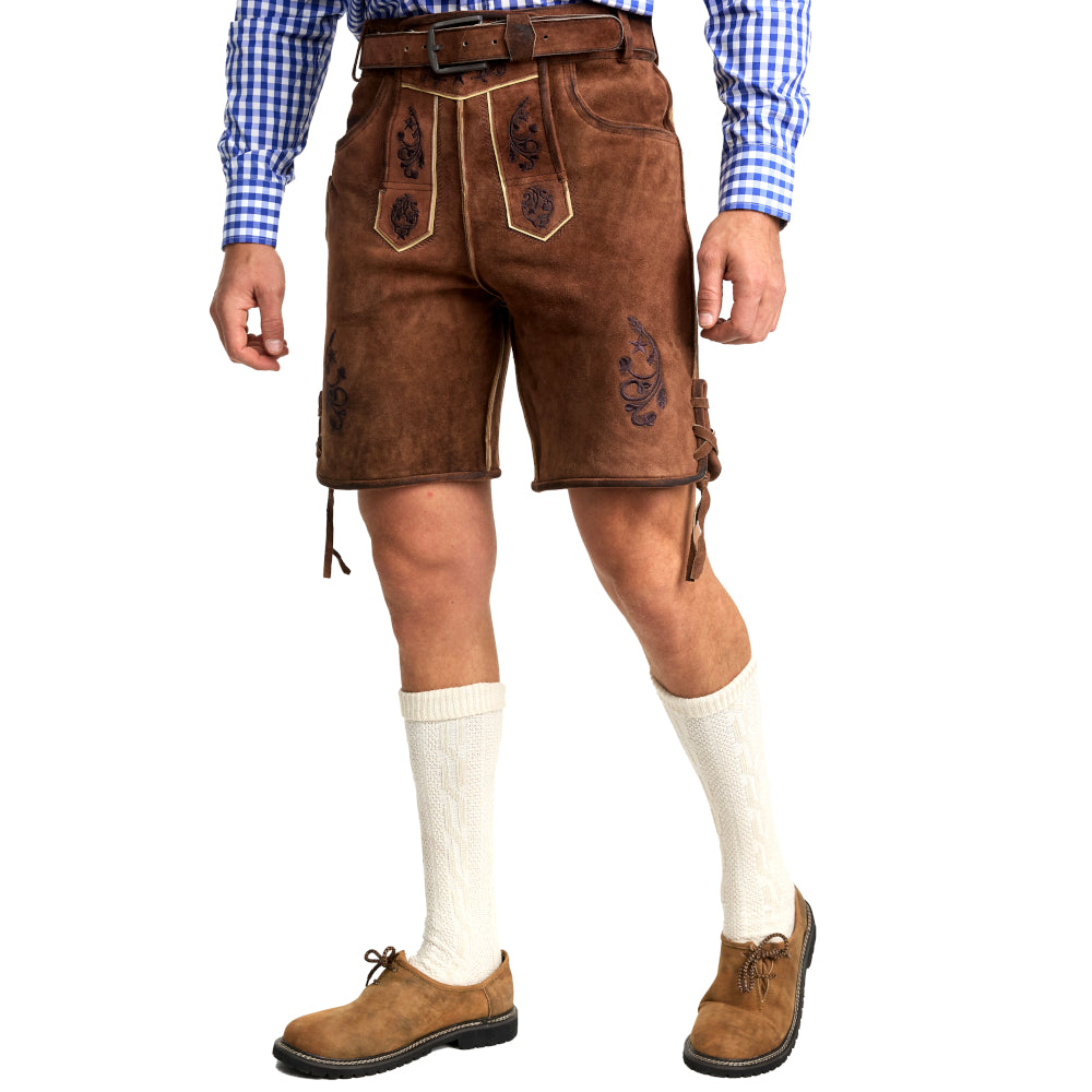Steigenhöfer Traditionelle Lederhose aus Ziegenleder für Herren