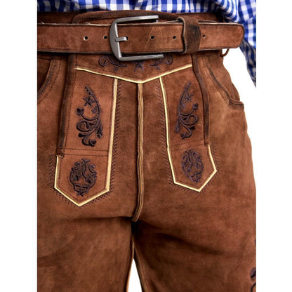 Steigenhöfer Traditionelle Lederhose aus Ziegenleder für Herren
