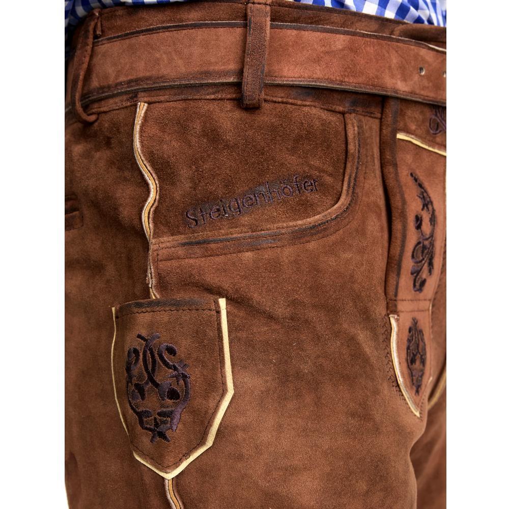 Steigenhöfer Traditionelle Lederhose aus Ziegenleder für Herren