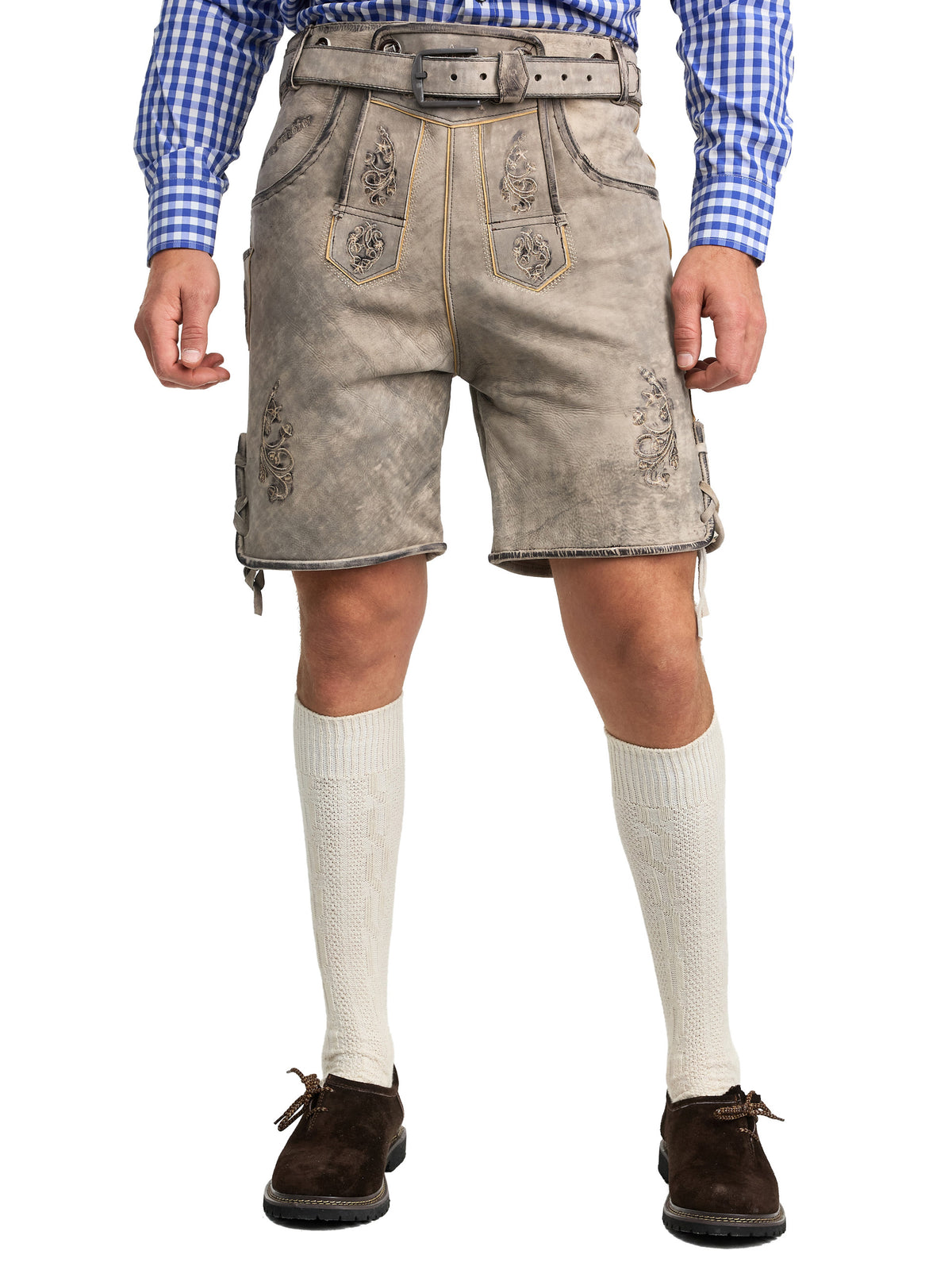 Steigenhöfer Traditionelle Lederhose im Antik-Look für Herren