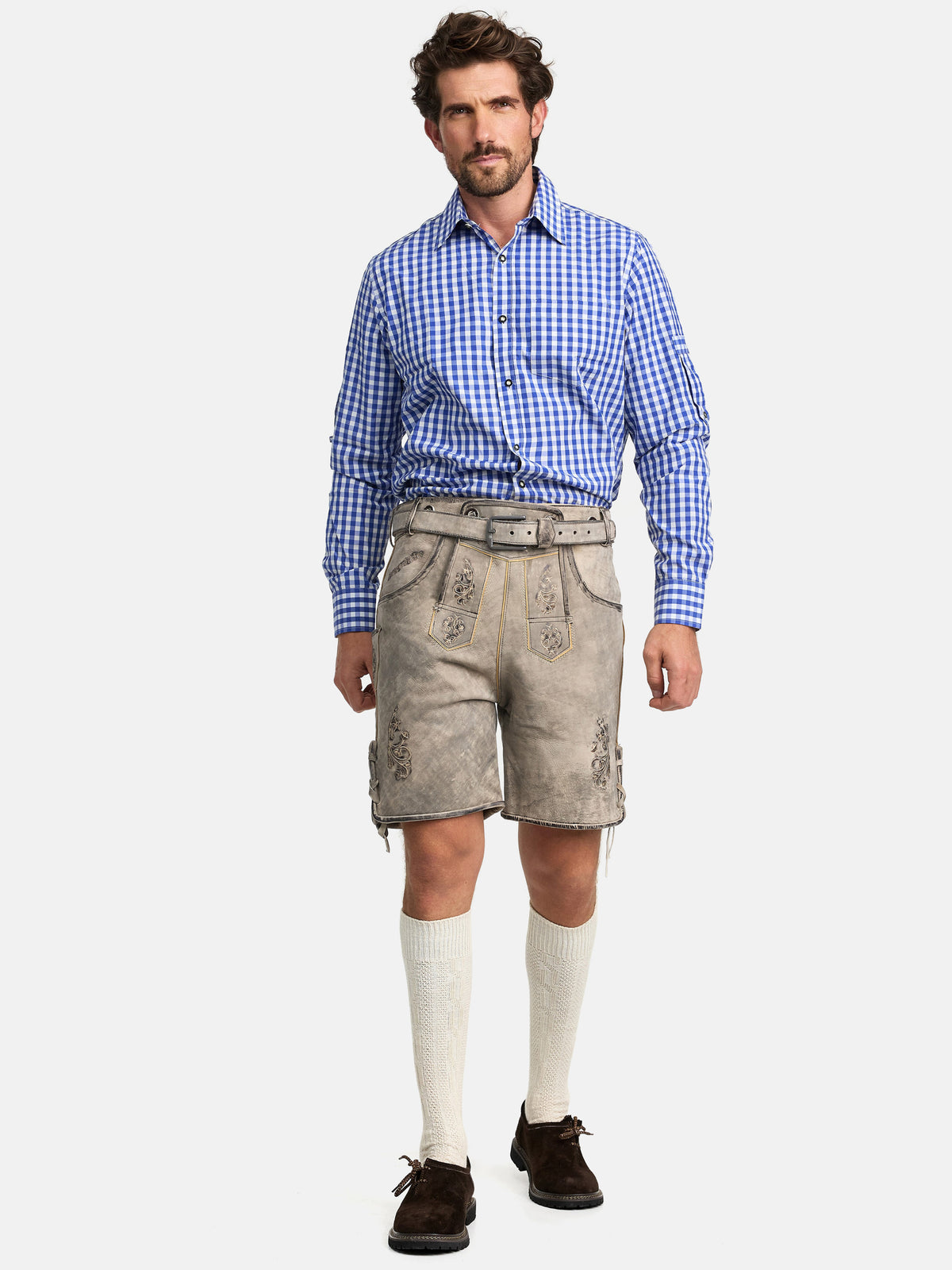 Steigenhöfer Traditionelle Lederhose im Antik-Look für Herren
