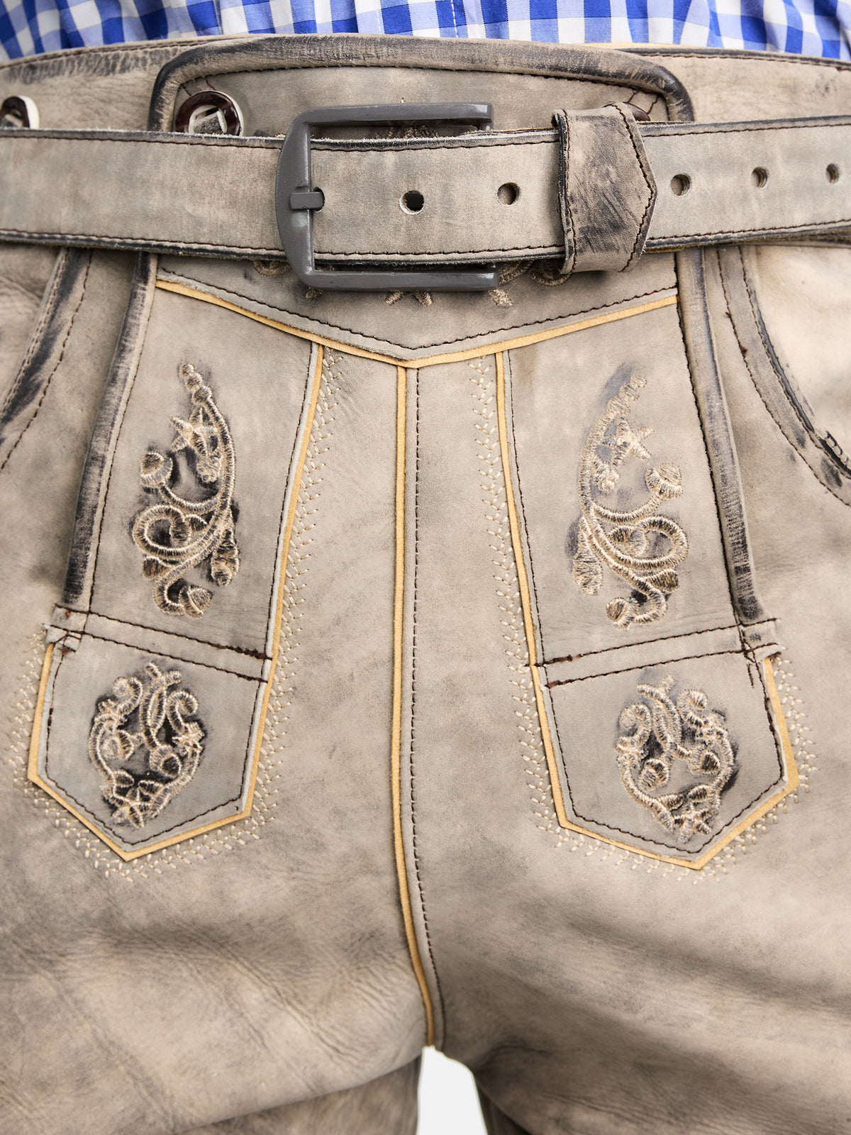 Steigenhöfer Traditionelle Lederhose im Antik-Look für Herren