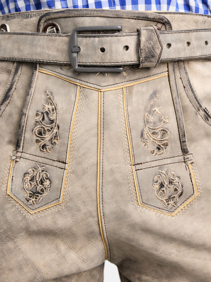Steigenhöfer Traditionelle Lederhose im Antik-Look für Herren