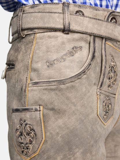 Steigenhöfer Traditionelle Lederhose im Antik-Look für Herren