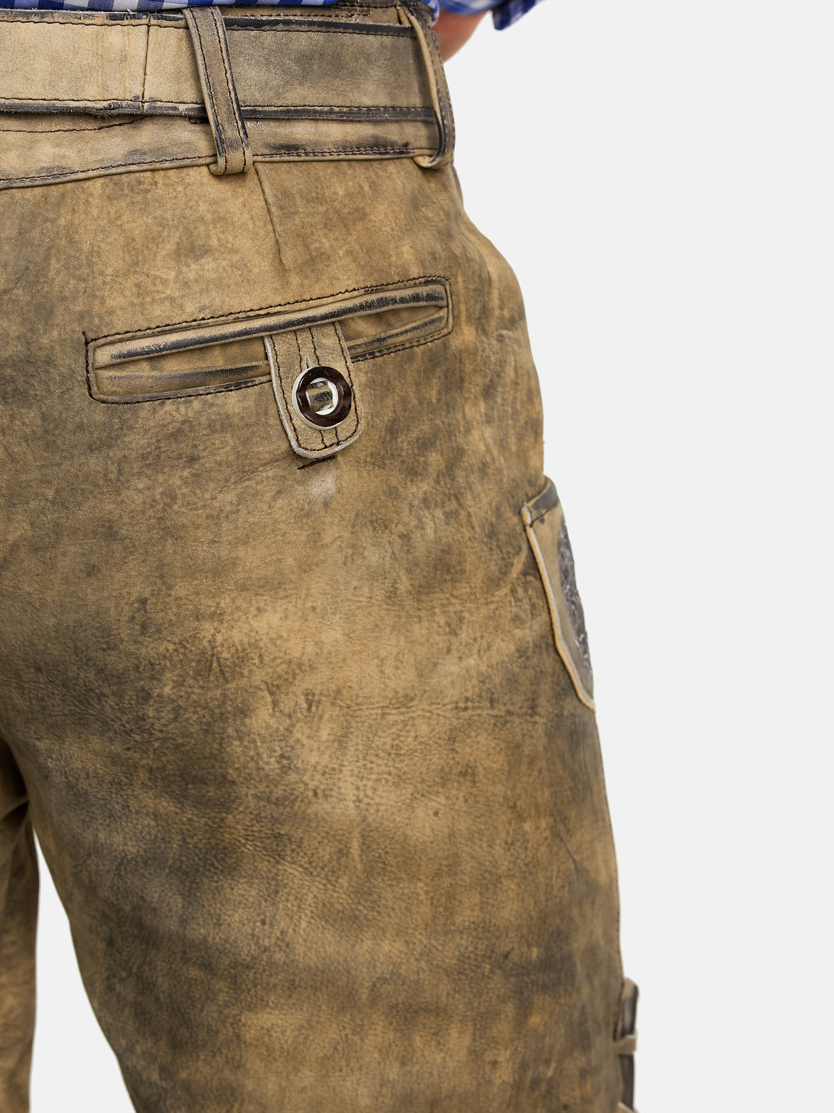 Steigenhöfer Traditionelle Lederhose im Antik-Look für Herren