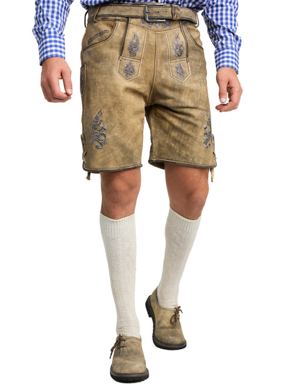 Steigenhöfer Traditionelle Lederhose im Antik-Look für Herren