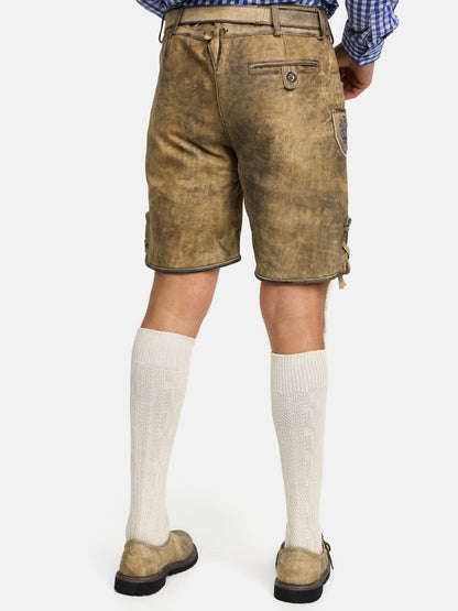 Steigenhöfer Traditionelle Lederhose im Antik-Look für Herren