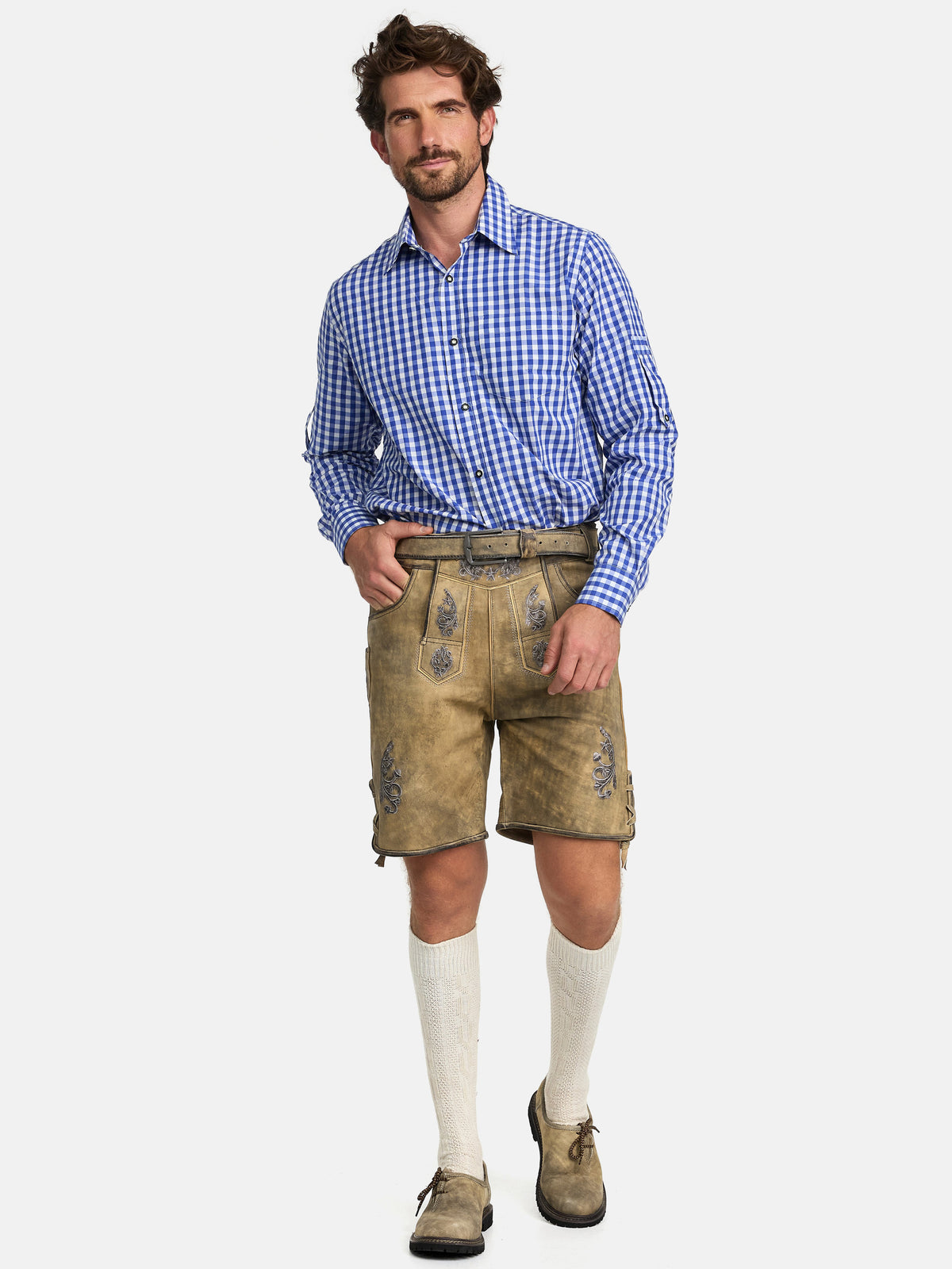Steigenhöfer Traditionelle Lederhose im Antik-Look für Herren