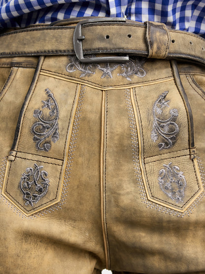 Steigenhöfer Traditionelle Lederhose im Antik-Look für Herren