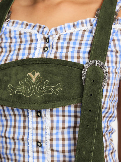 Steigenhöfer Traditionelle Leder-Hotpants für Damen mit Trägern