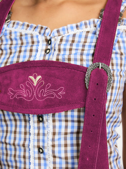 Steigenhöfer Traditionelle Leder-Hotpants für Damen mit Trägern