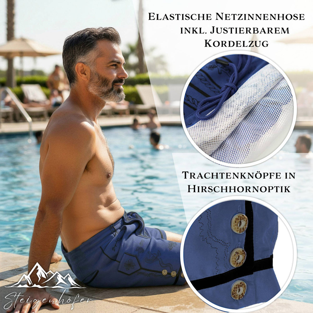 Steigenhöfer Badehose im Trachtenlook XAVER