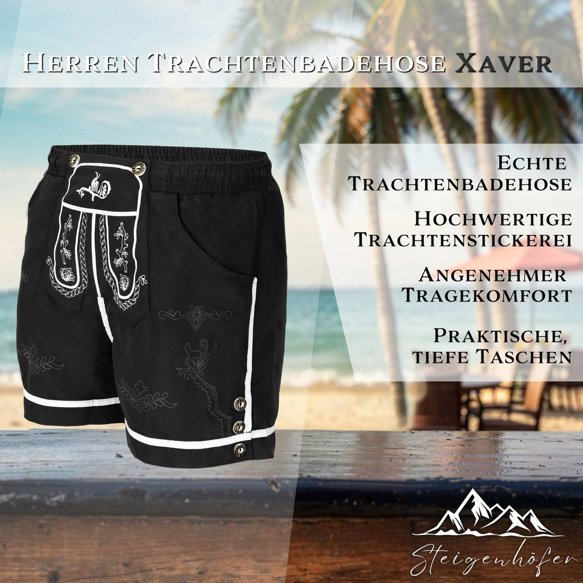 Steigenhöfer Badehose im Trachtenlook XAVER