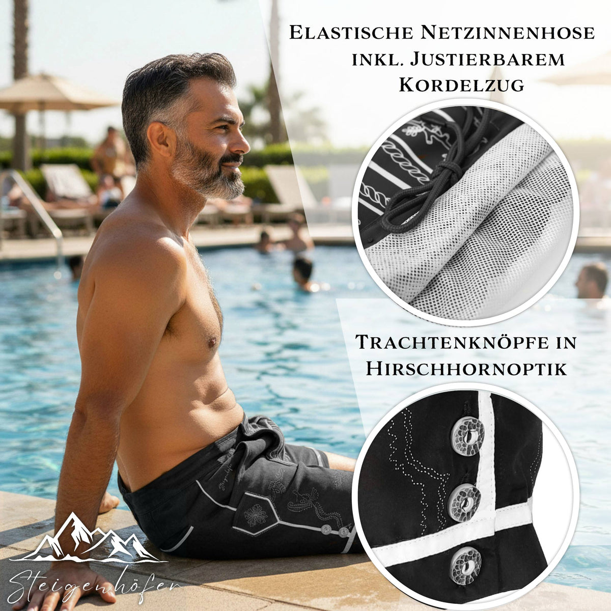 Steigenhöfer Badehose im Trachtenlook XAVER