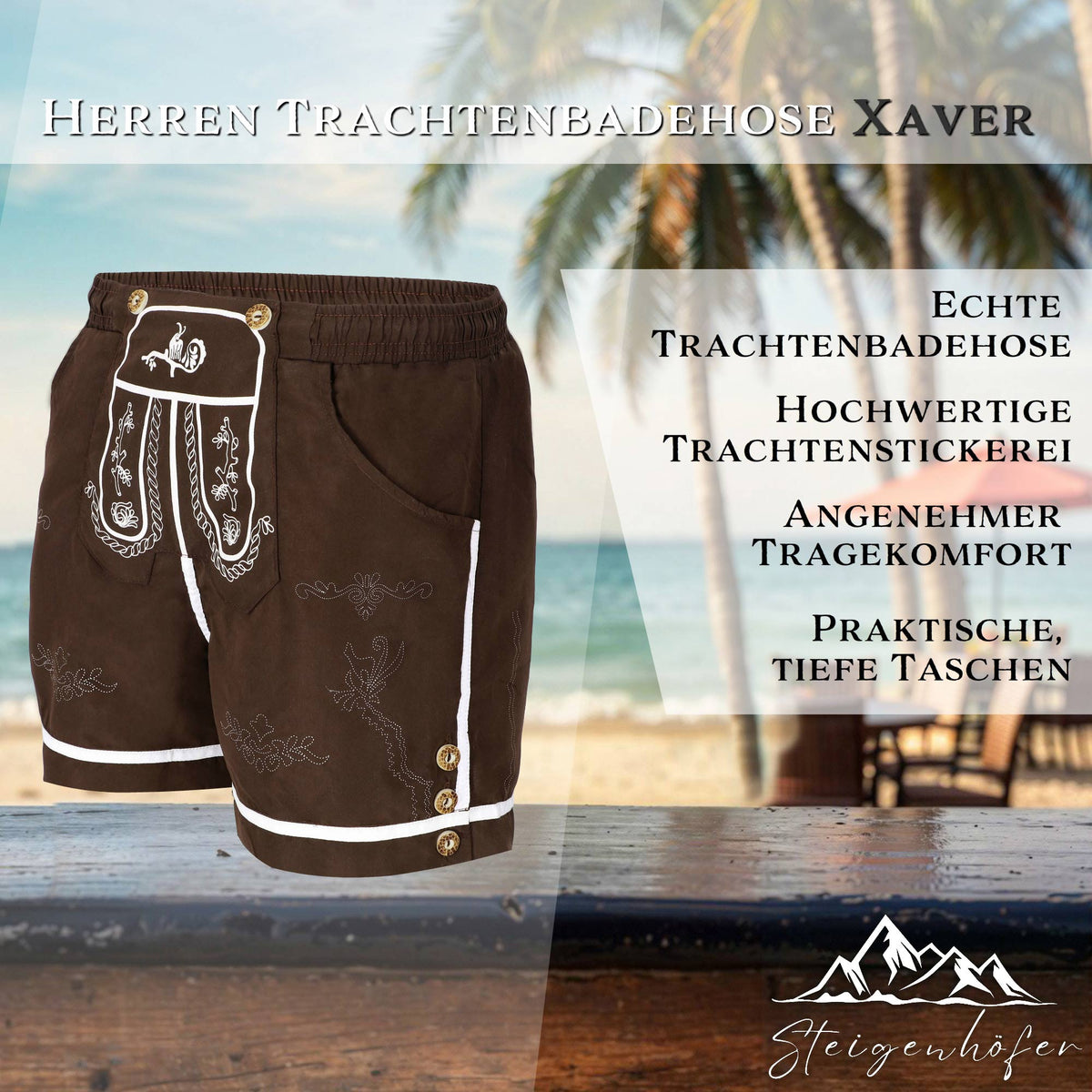 Steigenhöfer Badehose im Trachtenlook XAVER