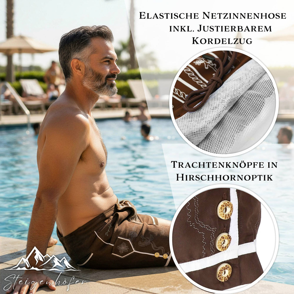 Steigenhöfer Badehose im Trachtenlook XAVER